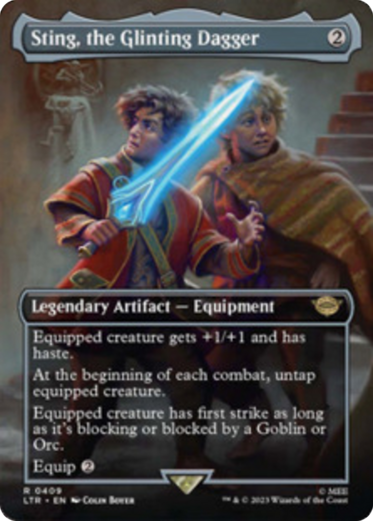 Sting, the Glinting Dagger (Borderless Alternate Art) [The Lord of the Rings: Tales of Middle-Earth] - Destination Retro