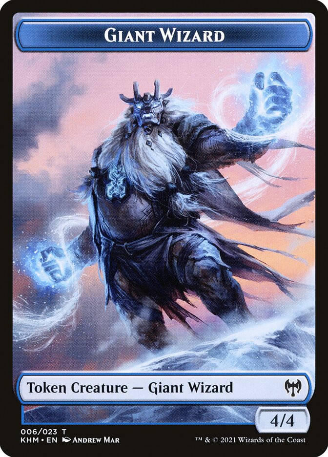 Human Warrior // Giant Wizard Double-Sided Token [Kaldheim Tokens] - Destination Retro