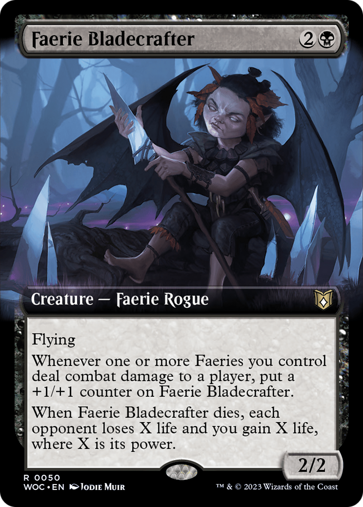 Faerie Bladecrafter (Extended Art) [Wilds of Eldraine Commander] - Destination Retro