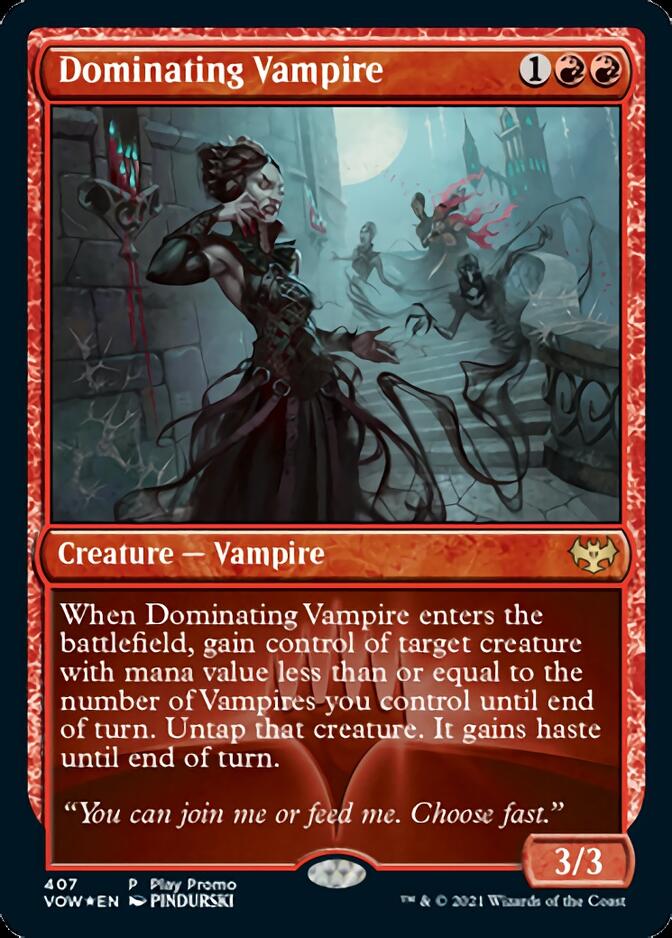 Dominating Vampire (Play Promo) [Innistrad: Crimson Vow Promos] - Destination Retro