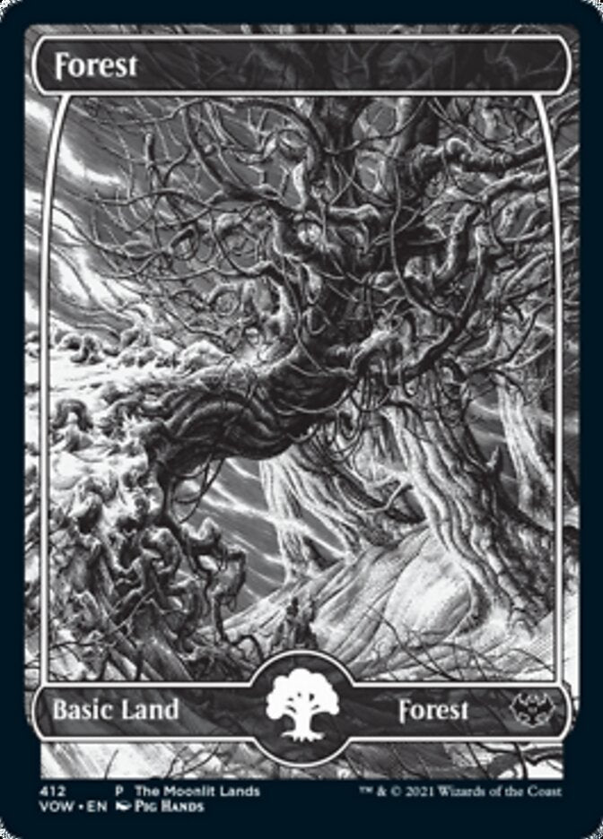 Forest (The Moonlit Lands) (Foil Etched) [Innistrad: Crimson Vow Promos] - Destination Retro