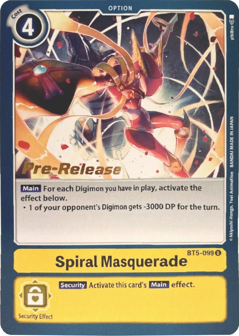 Spiral Masquerade [BT5-099] [Battle of Omni Pre-Release Promos] - Destination Retro
