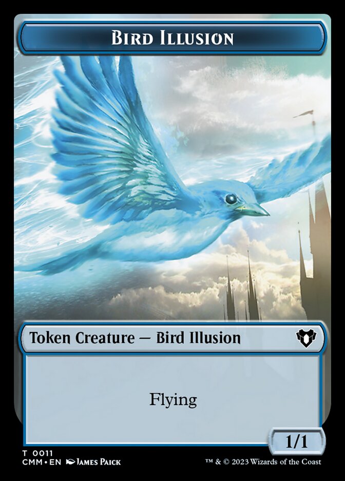 Treasure // Bird Illusion Double-Sided Token [Commander Masters Tokens] - Destination Retro