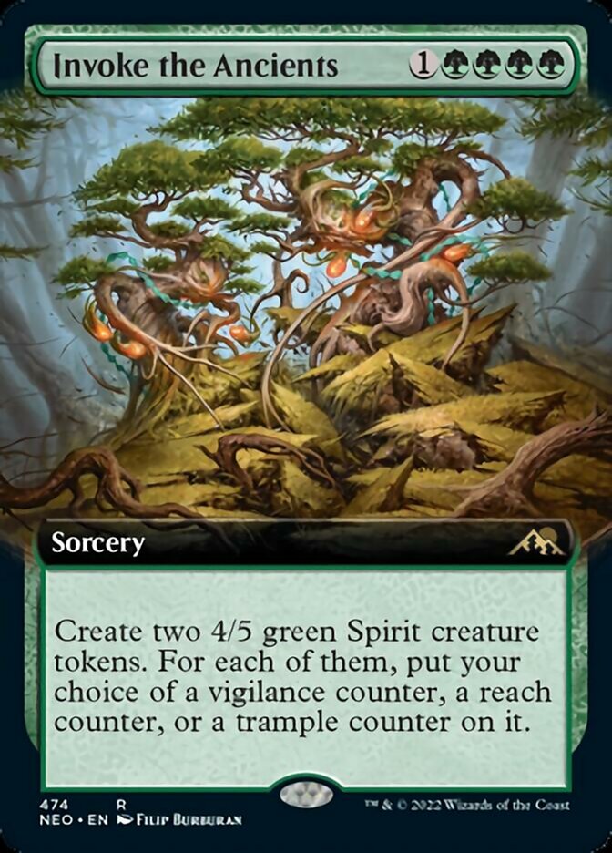 Invoke the Ancients (Extended Art) [Kamigawa: Neon Dynasty] - Destination Retro