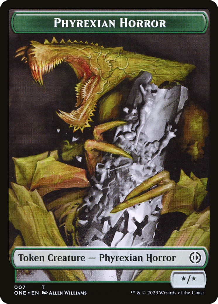 Phyrexian Horror Token (007) [Phyrexia: All Will Be One Tokens] - Destination Retro