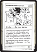 Defender of the Queue [Mystery Booster 2 Playtest Cards] - Destination Retro