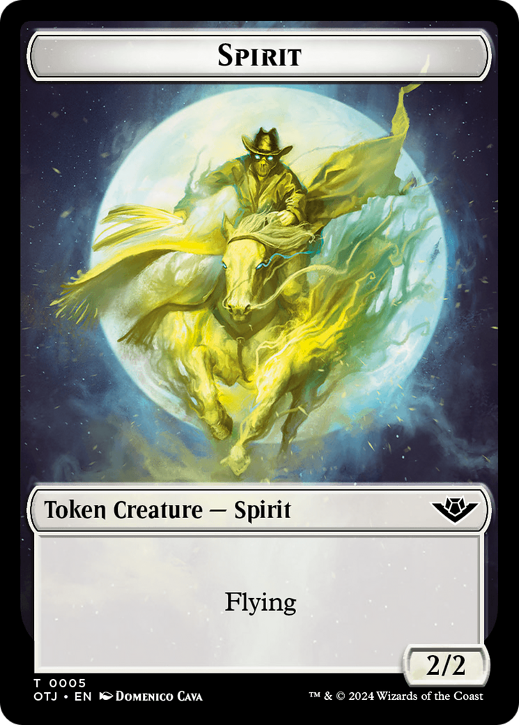 Treasure // Spirit Double-Sided Token [Outlaws of Thunder Junction Tokens] - Destination Retro