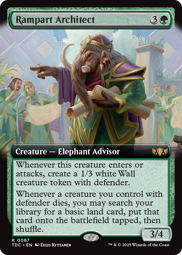 Rampart Architect (Extended Art) [Tarkir: Dragonstorm Commander] - Destination Retro