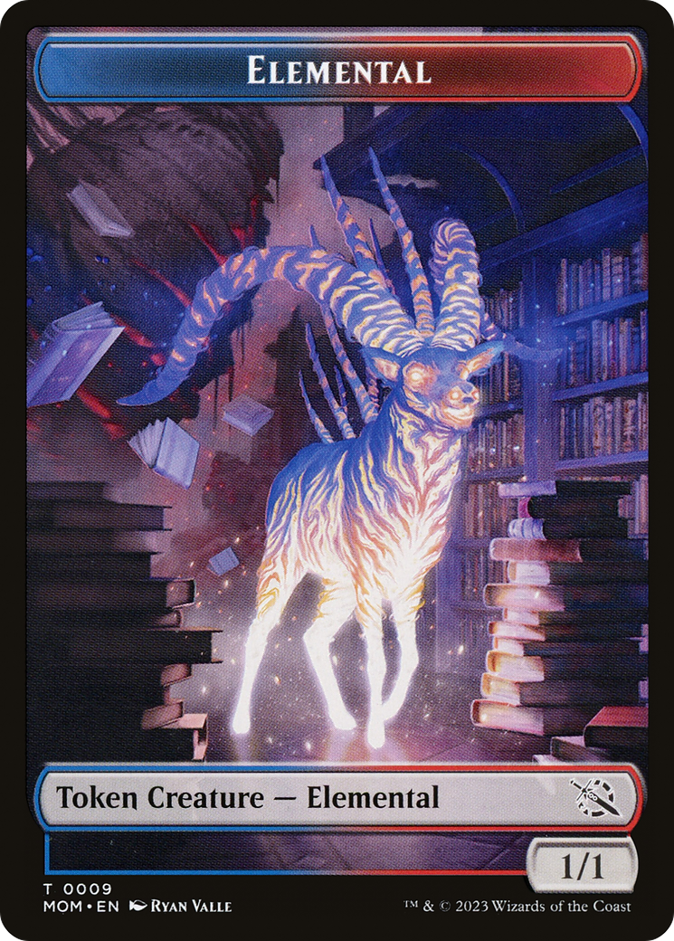 Elemental (09) // Dinosaur Double-Sided Token [March of the Machine Tokens] - Destination Retro
