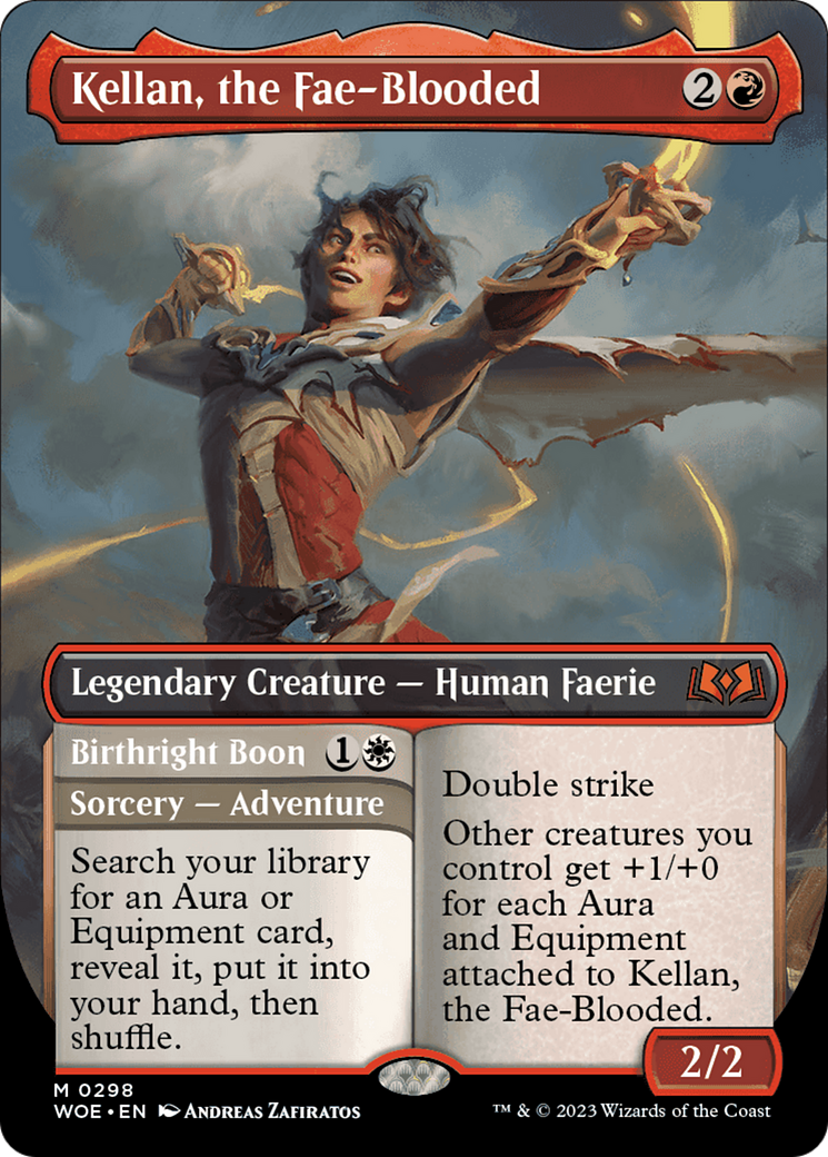 Kellan, the Fae-Blooded // Birthright Boon (Borderless Alternate Art) [Wilds of Eldraine] - Destination Retro