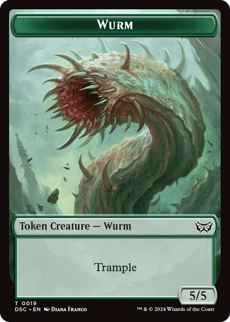 Wurm (0019) // Manifest Double-Sided Token [Duskmourn: House of Horror Commander Tokens] - Destination Retro