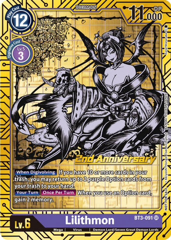 Lilithmon [BT3-091] (2nd Anniversary Card Set) [Release Special Booster Promos] - Destination Retro