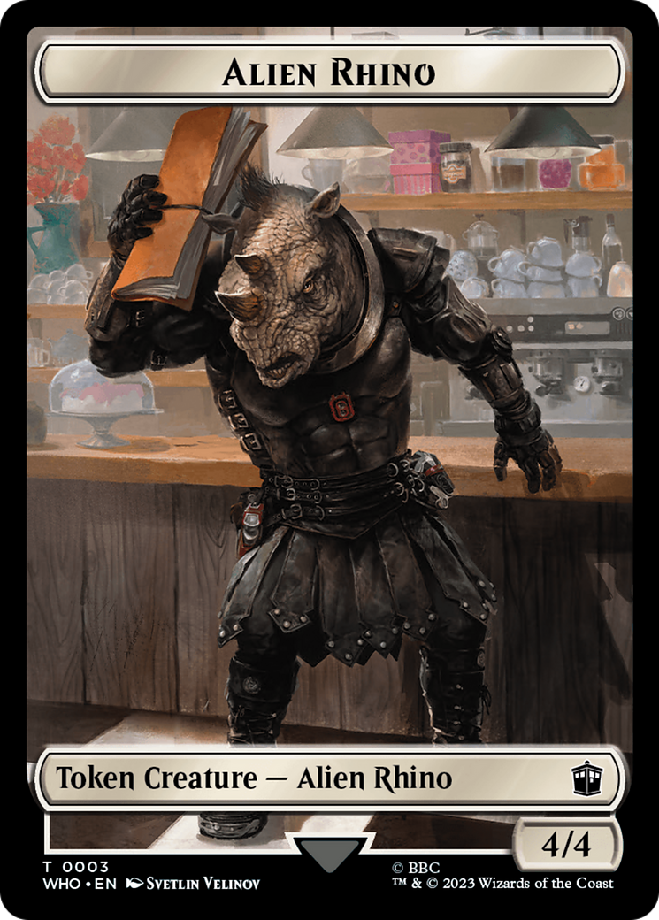 Alien Rhino // Clue (0021) Double-Sided Token [Doctor Who Tokens] - Destination Retro