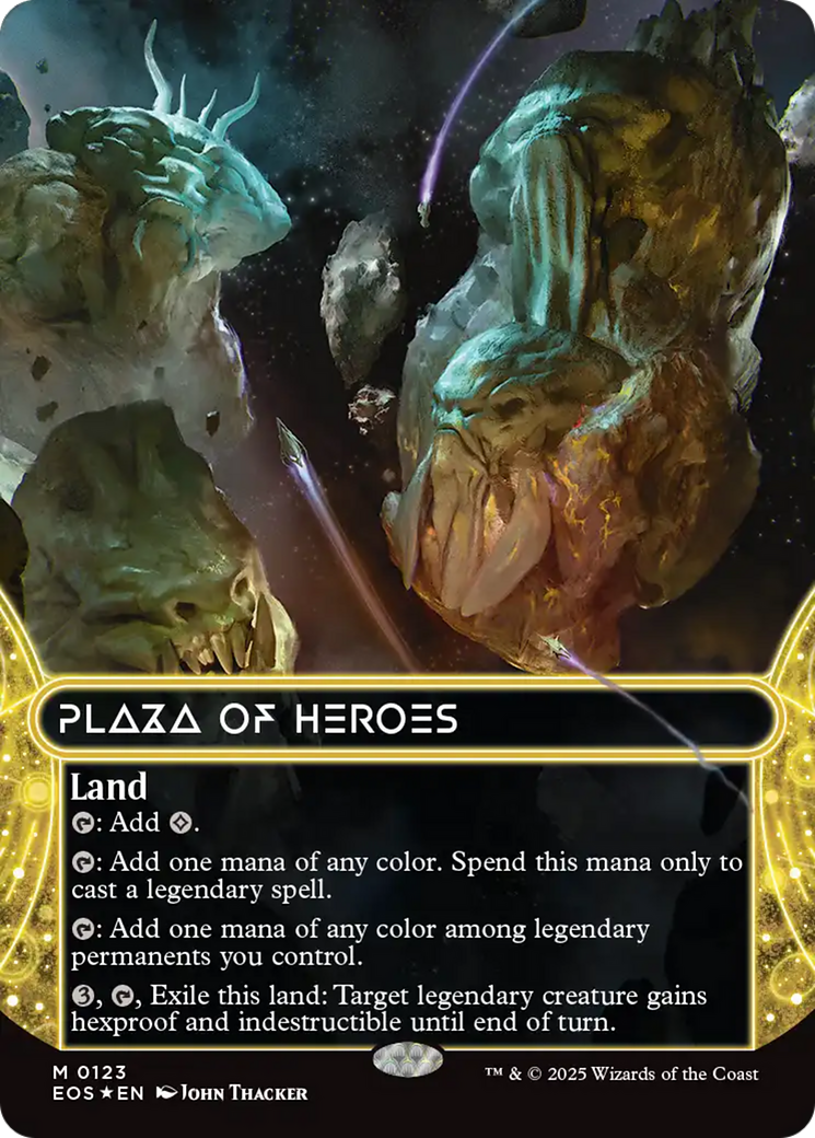 Plaza of Heroes (0123) (Borderless) (Galaxy Foil) [Edge of Eternities: Stellar Sights] - Destination Retro