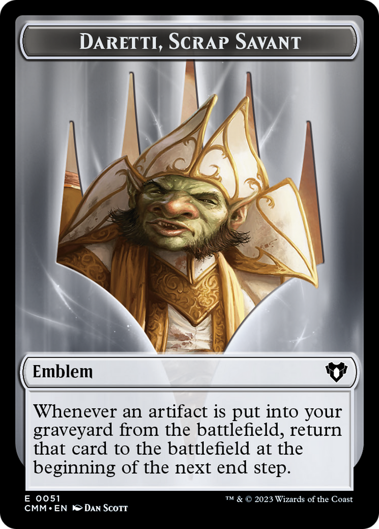 Soldier (0009) // Daretti, Scrap Savant Emblem Double-Sided Token [Commander Masters Tokens] - Destination Retro