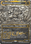 Michelangelo, Improviser (Borderless) (Gold-Stamped Signature) [Teenage Mutant Ninja Turtles] - Destination Retro