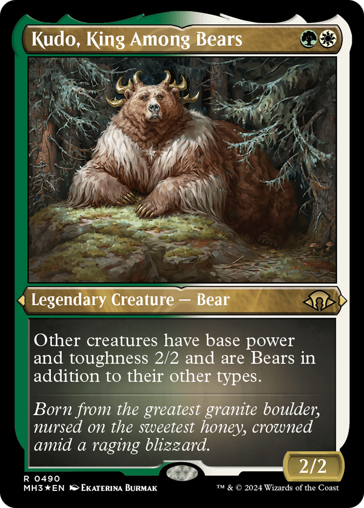 Kudo, King Among Bears (Foil Etched) [Modern Horizons 3] - Destination Retro