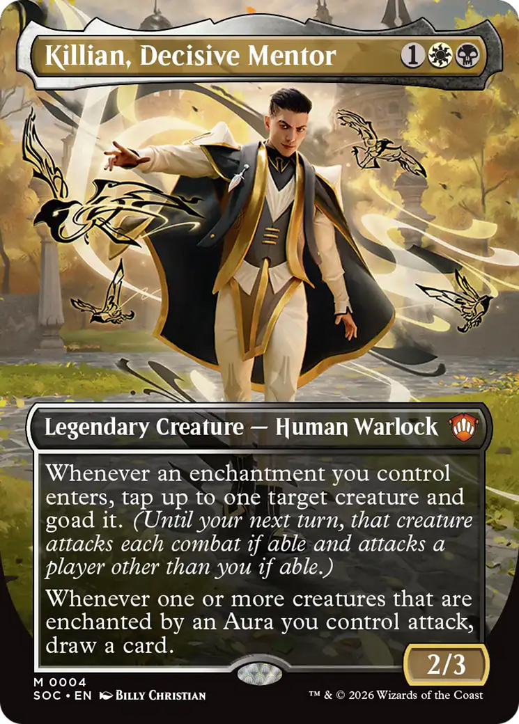 Killian, Decisive Mentor (Borderless) [Secrets of Strixhaven Commander] - Destination Retro