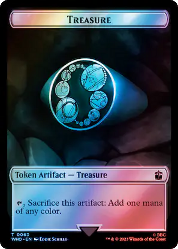Alien Angel // Treasure (0063) Double-Sided Token (Surge Foil) [Doctor Who Tokens] - Destination Retro