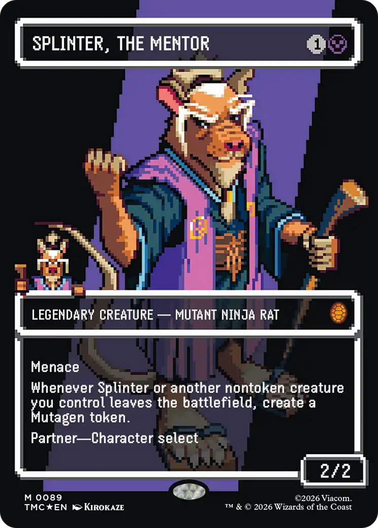 Splinter, the Mentor (0089) (Borderless) (Surge Foil) [Teenage Mutant Ninja Turtles Commander] - Destination Retro