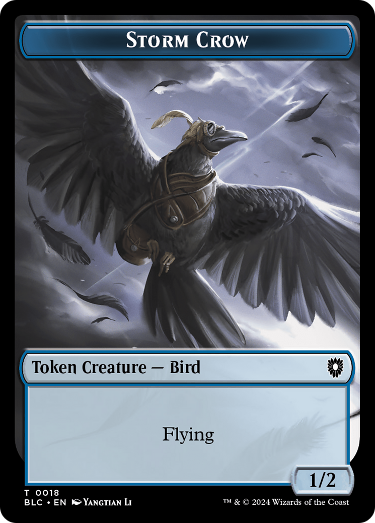 Storm Crow // Frog Lizard Double-Sided Token [Bloomburrow Commander Tokens] - Destination Retro