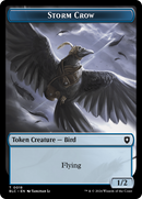 Storm Crow // Bird (003) Double-Sided Token [Bloomburrow Commander Tokens] - Destination Retro