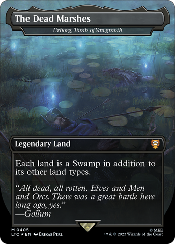 The Dead Marshes - Urborg, Tomb of Yawgmoth (Borderless) (Surge Foil Realms and Relics) [The Lord of the Rings: Tales of Middle-Earth Commander] - Destination Retro