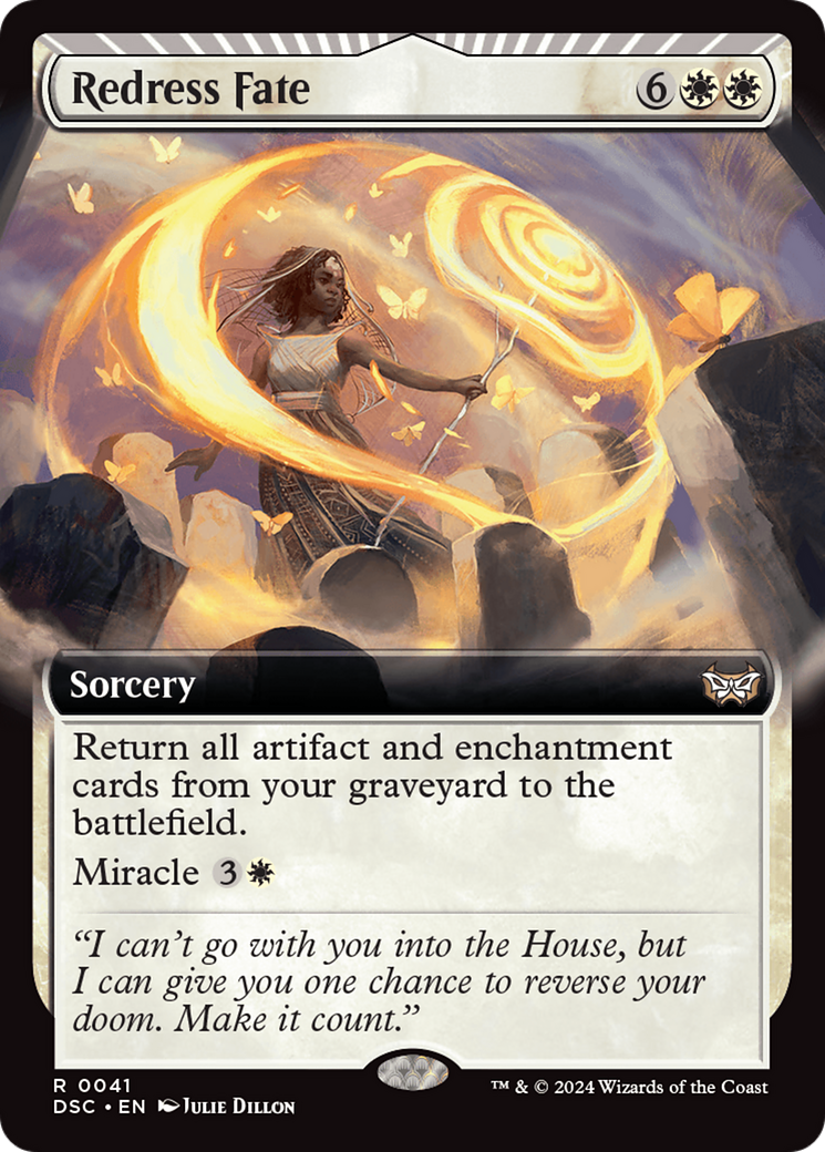 Redress Fate (Extended Art) [Duskmourn: House of Horror Commander] - Destination Retro