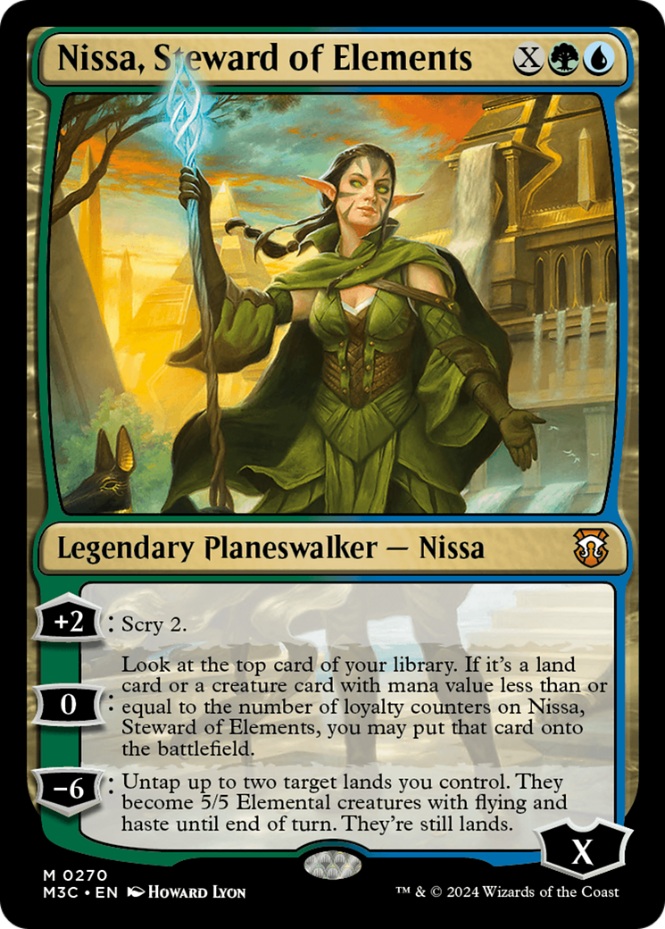 Nissa, Steward of Elements (Ripple Foil) [Modern Horizons 3 Commander] - Destination Retro