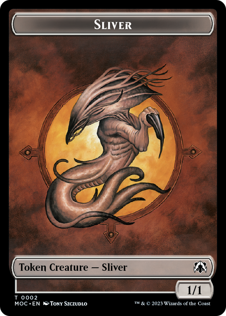 Goblin // Sliver Double-Sided Token [March of the Machine Commander Tokens] - Destination Retro