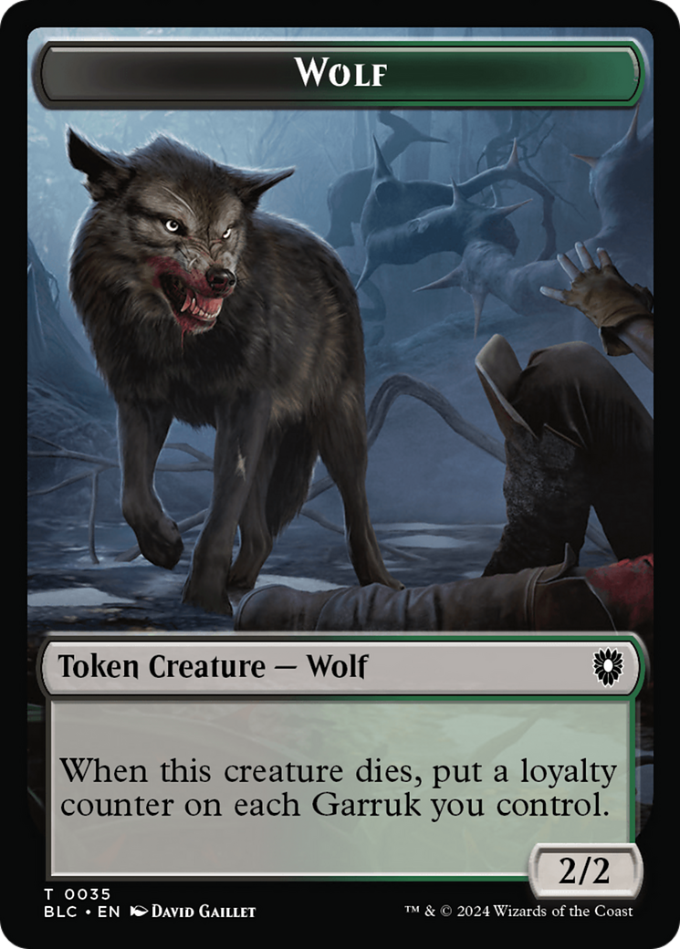 Human Soldier // Wolf (035) Double-Sided Token [Bloomburrow Commander Tokens] - Destination Retro