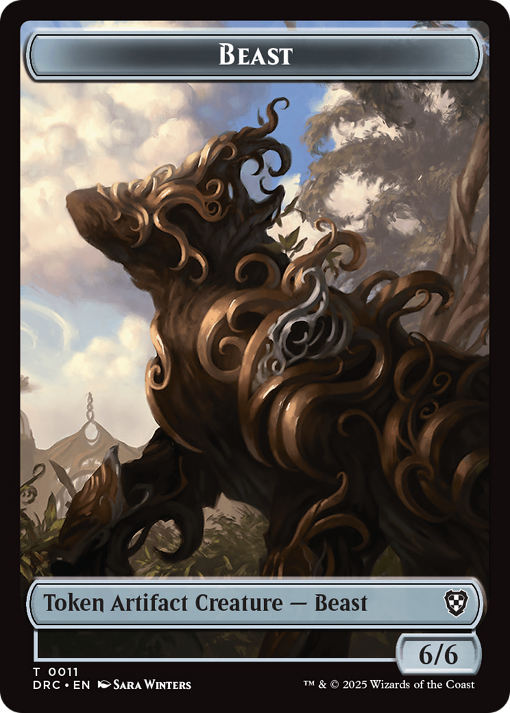 Construct // Beast (0011) Double-Sided Token [Aetherdrift Tokens] - Destination Retro