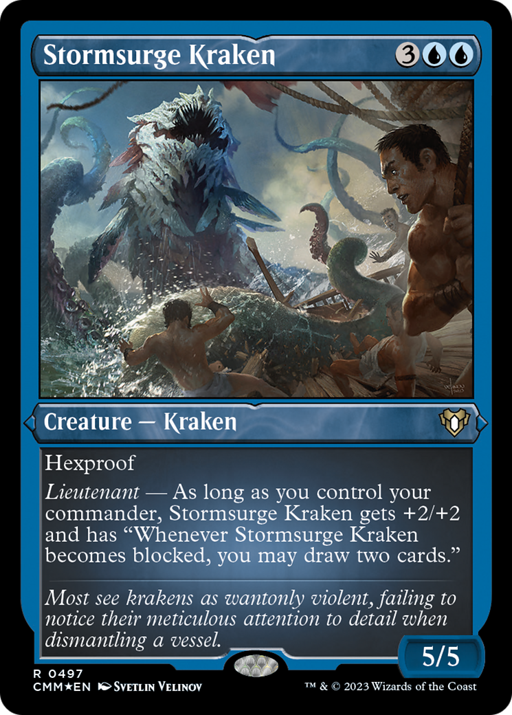 Stormsurge Kraken (Foil Etched) [Commander Masters] - Destination Retro
