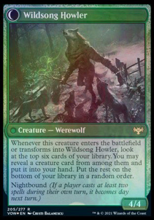 Howlpack Piper // Wildsong Howler [Innistrad: Crimson Vow Prerelease Promos] - Destination Retro
