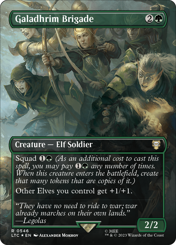 Galadhrim Brigade (Borderless) (Surge Foil) [The Lord of the Rings: Tales of Middle-Earth Commander] - Destination Retro