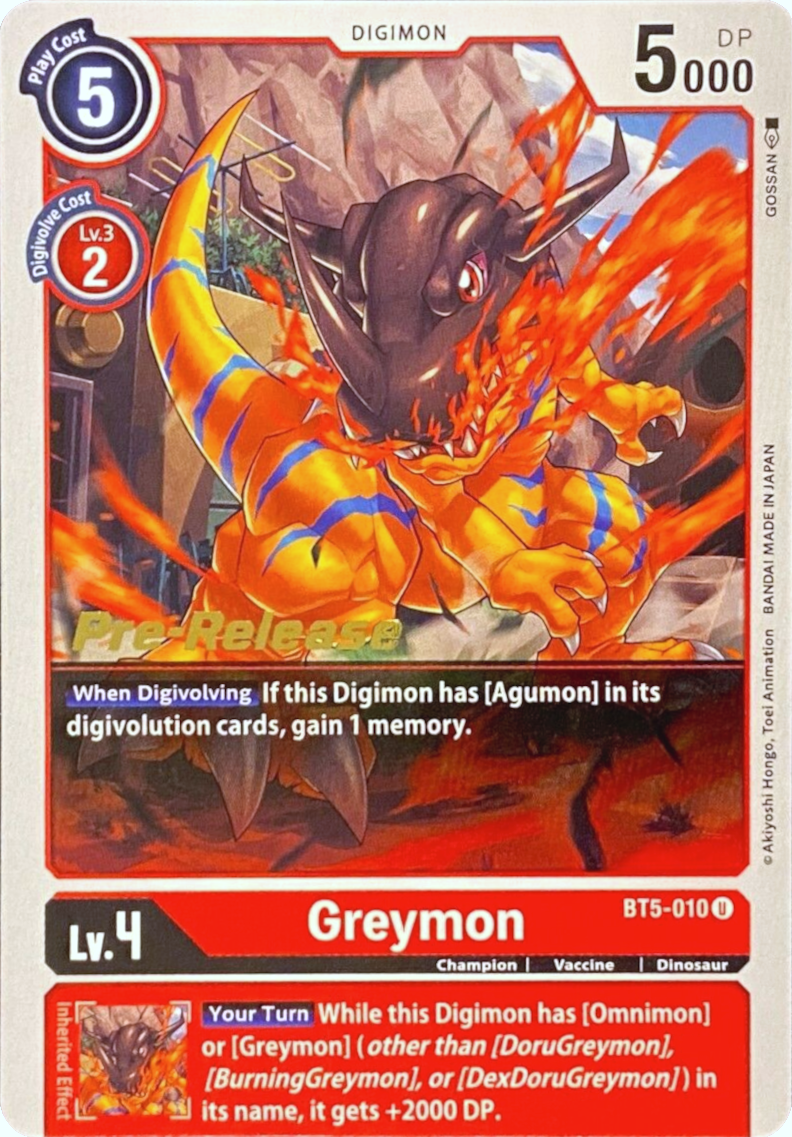 Greymon [BT5-010] [Battle of Omni Pre-Release Promos] - Destination Retro
