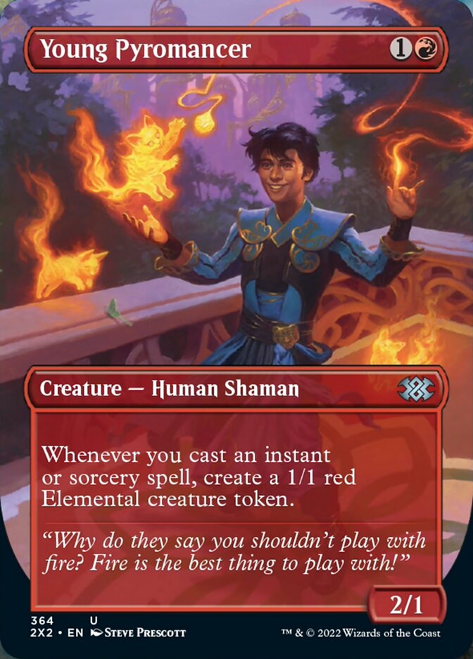 Young Pyromancer (Borderless Alternate Art) [Double Masters 2022] - Destination Retro