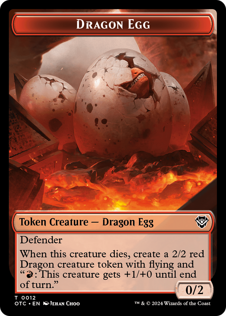Dragon Egg // Dragon Double-Sided Token [Outlaws of Thunder Junction Commander Tokens] - Destination Retro