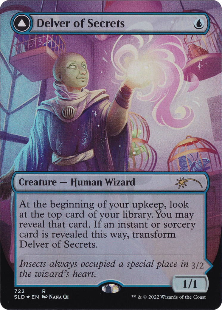 Delver of Secrets // Insectile Aberration (Borderless) [Secret Lair: From Cute to Brute] - Destination Retro