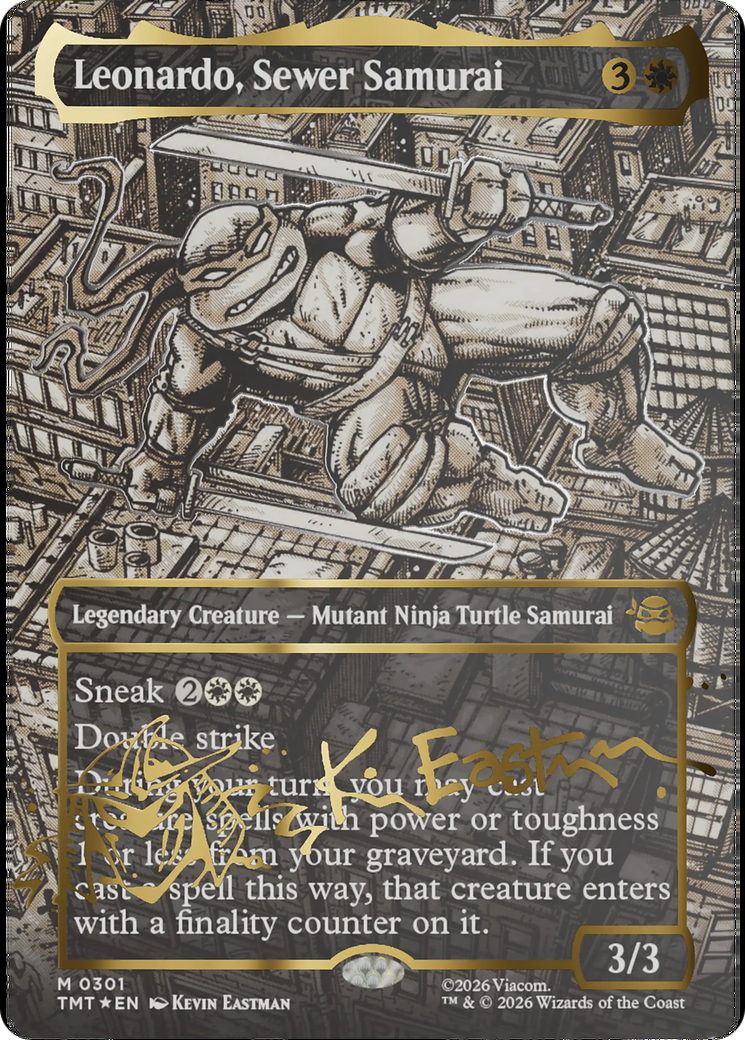Leonardo, Sewer Samurai (Borderless) (Gold-Stamped Signature) [Teenage Mutant Ninja Turtles] - Destination Retro