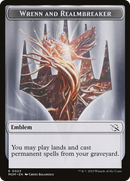 Warrior // Wrenn and Realmbreaker Emblem Double-Sided Token [March of the Machine Tokens] - Destination Retro
