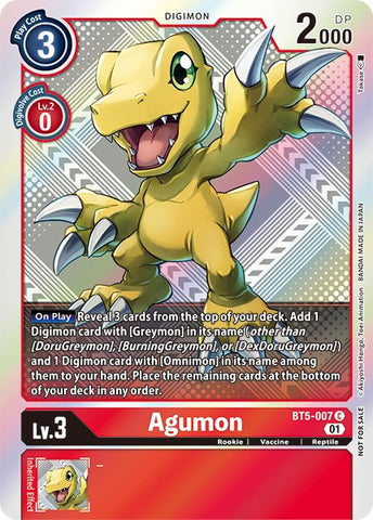 Agumon [BT5-007] (New Awakening Pre-Release Tournament Winner Card) [New Awakening Pre-Release Promos] - Destination Retro