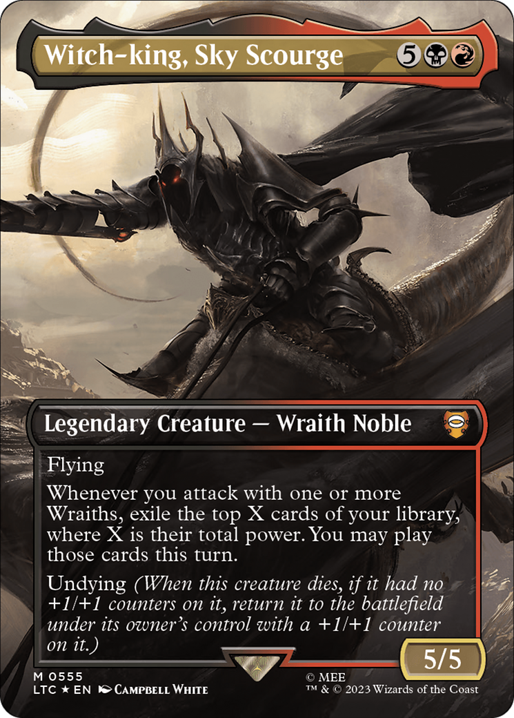 Witch-king, Sky Scourge (Borderless) (Surge Foil) [The Lord of the Rings: Tales of Middle-Earth Commander] - Destination Retro