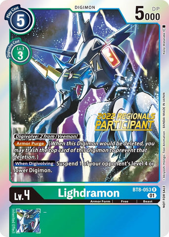 Lighdramon [BT8-053] (2022 Championship Offline Regional) (Online Participant) [New Awakening Promos] - Destination Retro