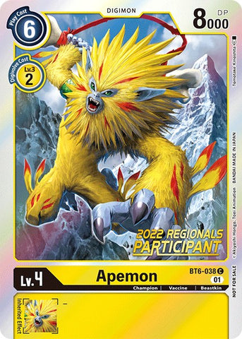 Apemon [BT6-038] (2022 Championship Online Regional) (Online Participant) [Double Diamond Promos] - Destination Retro