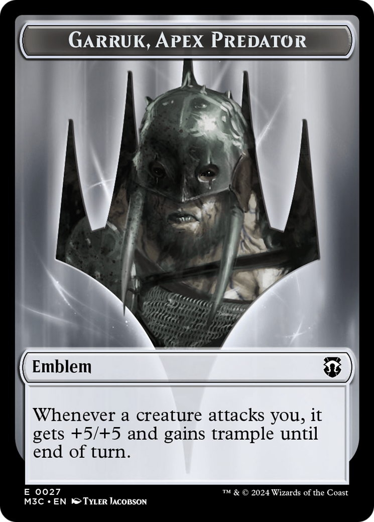 Garruk, Apex Predator Emblem // Saproling Double-Sided Token [Modern Horizons 3 Commander Tokens] - Destination Retro