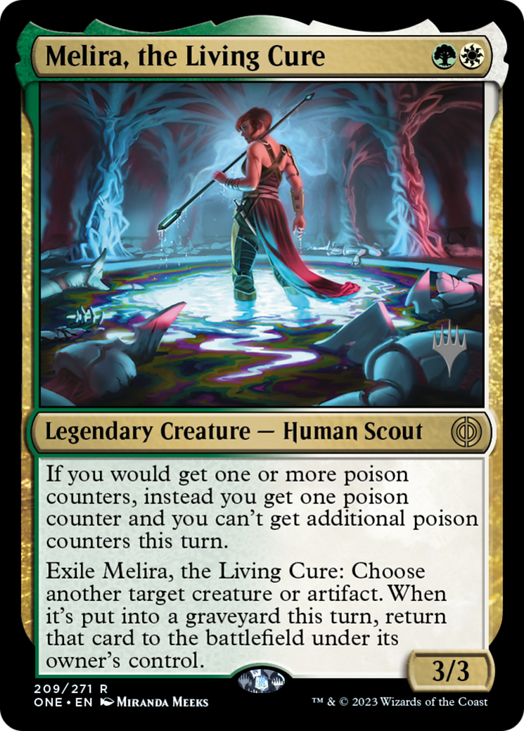 Melira, the Living Cure (Promo Pack) [Phyrexia: All Will Be One Promos] - Destination Retro