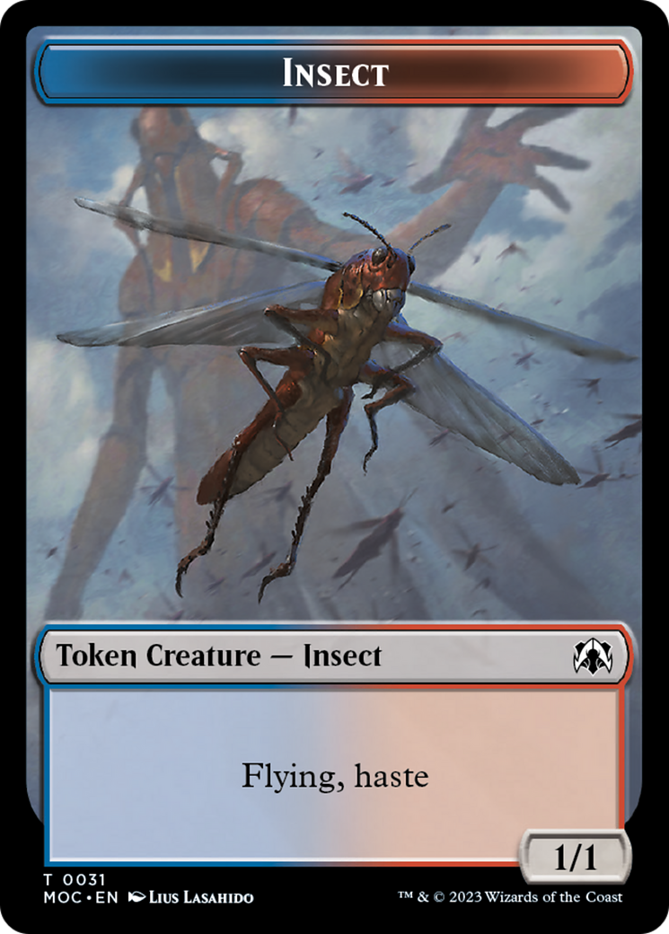 Soldier // Insect Double-Sided Token [March of the Machine Commander Tokens] - Destination Retro