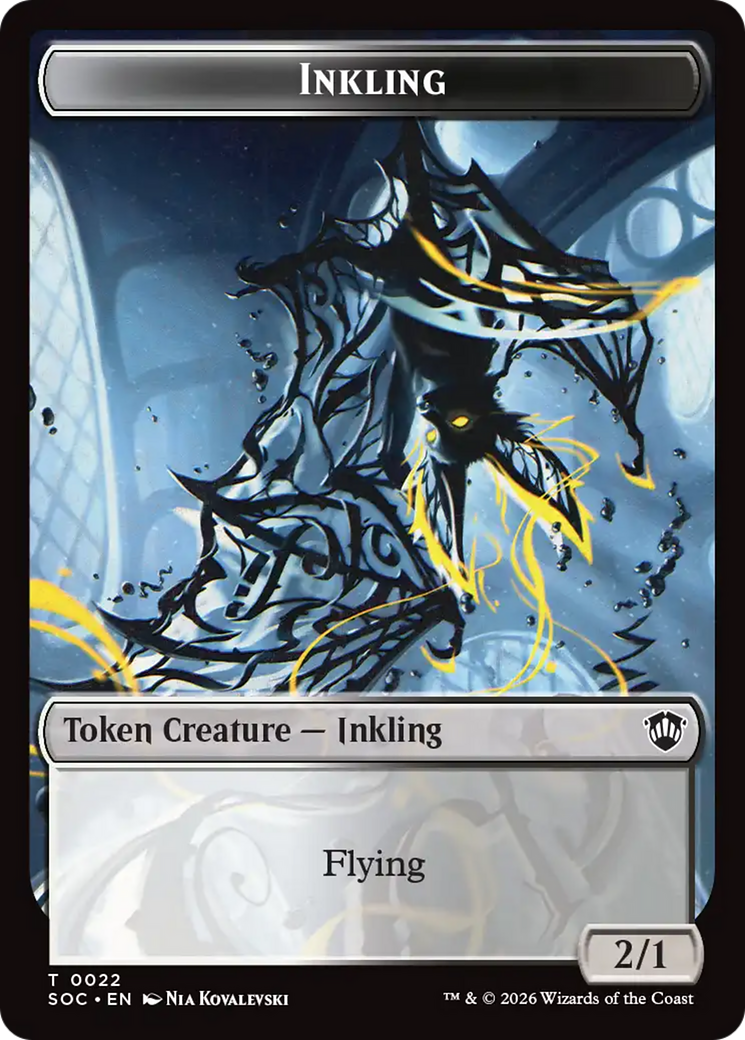 Cat // Inkling (0022) Double-Sided Token [Secrets of Strixhaven Commander Tokens] - Destination Retro