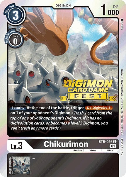 Chikurimon [BT6-056] (Digimon Card Game Fest 2022) [Double Diamond Promos] - Destination Retro